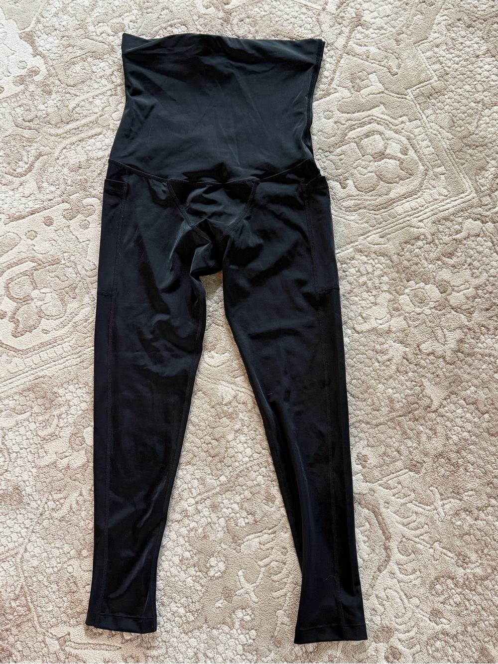 High-Waist Black Maternity Leggings